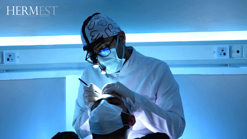 a hair transplant operation with Unique FUE