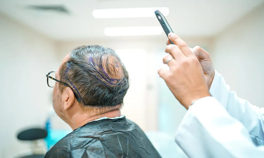 hair transplant crown area