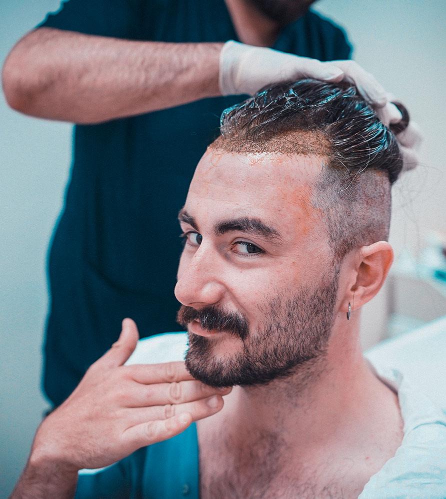 long hair fue transplant dark room procedure