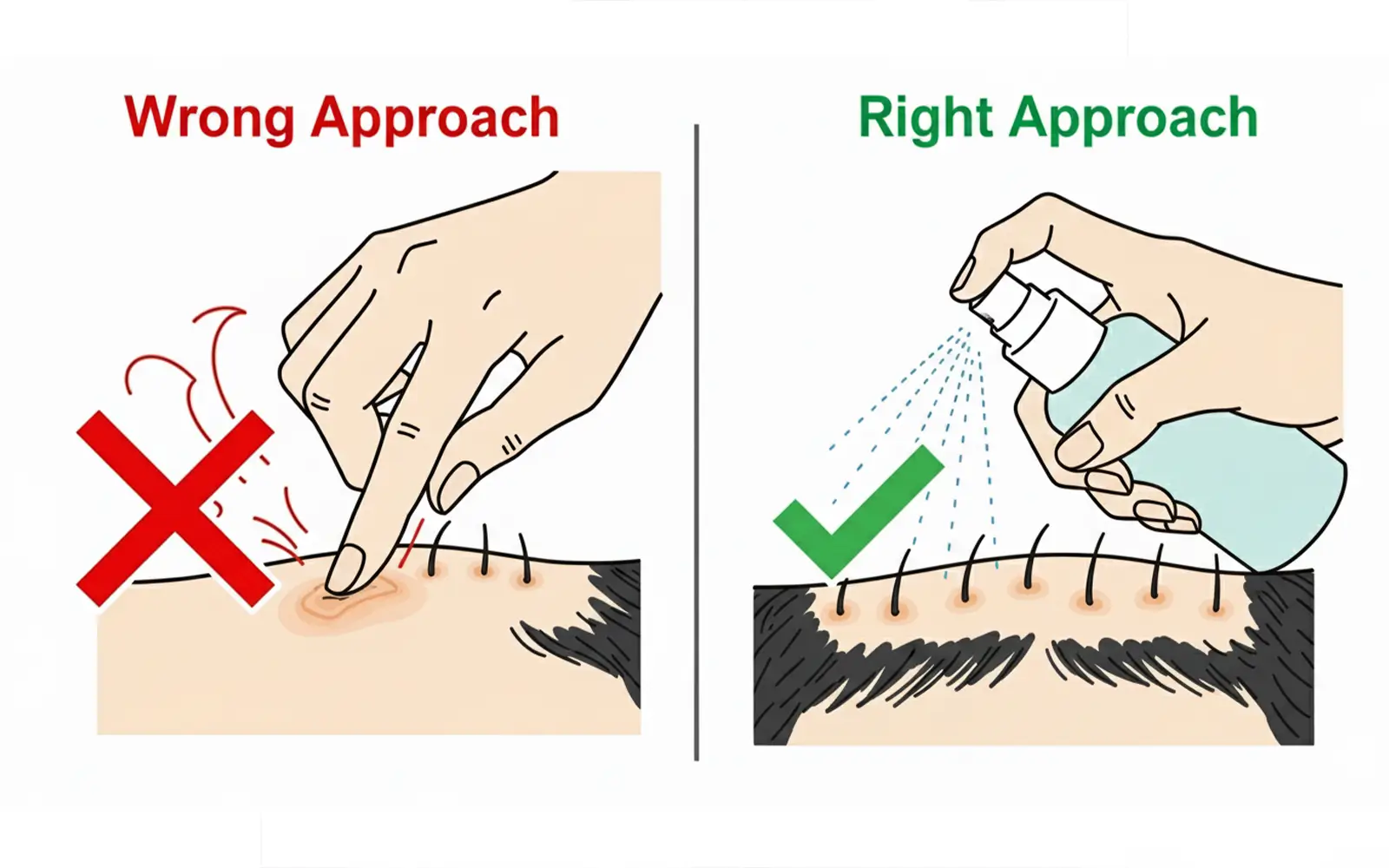 How to remove crusts after hair transplant (step-by-step)