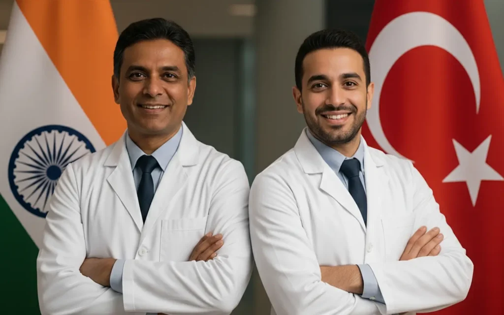 Comparison of hair transplant clinics and surgeons in India and Turkey highlighting experience, cost, and quality differences