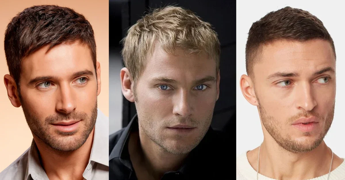 Three men with short, neat professional haircuts that suit thin hair