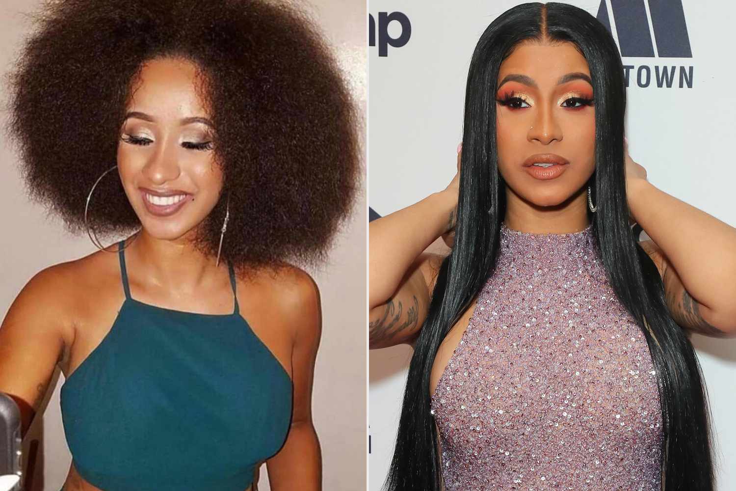 Cardi B: hairline reshaping through styling