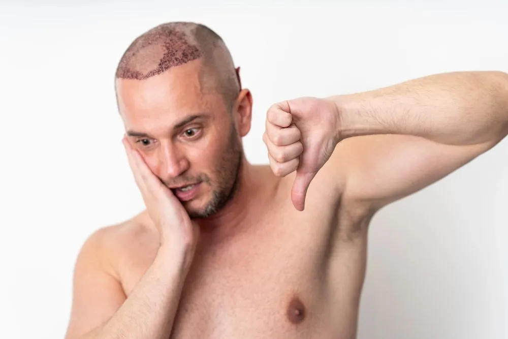 Unnatural or “pluggy” hairlines