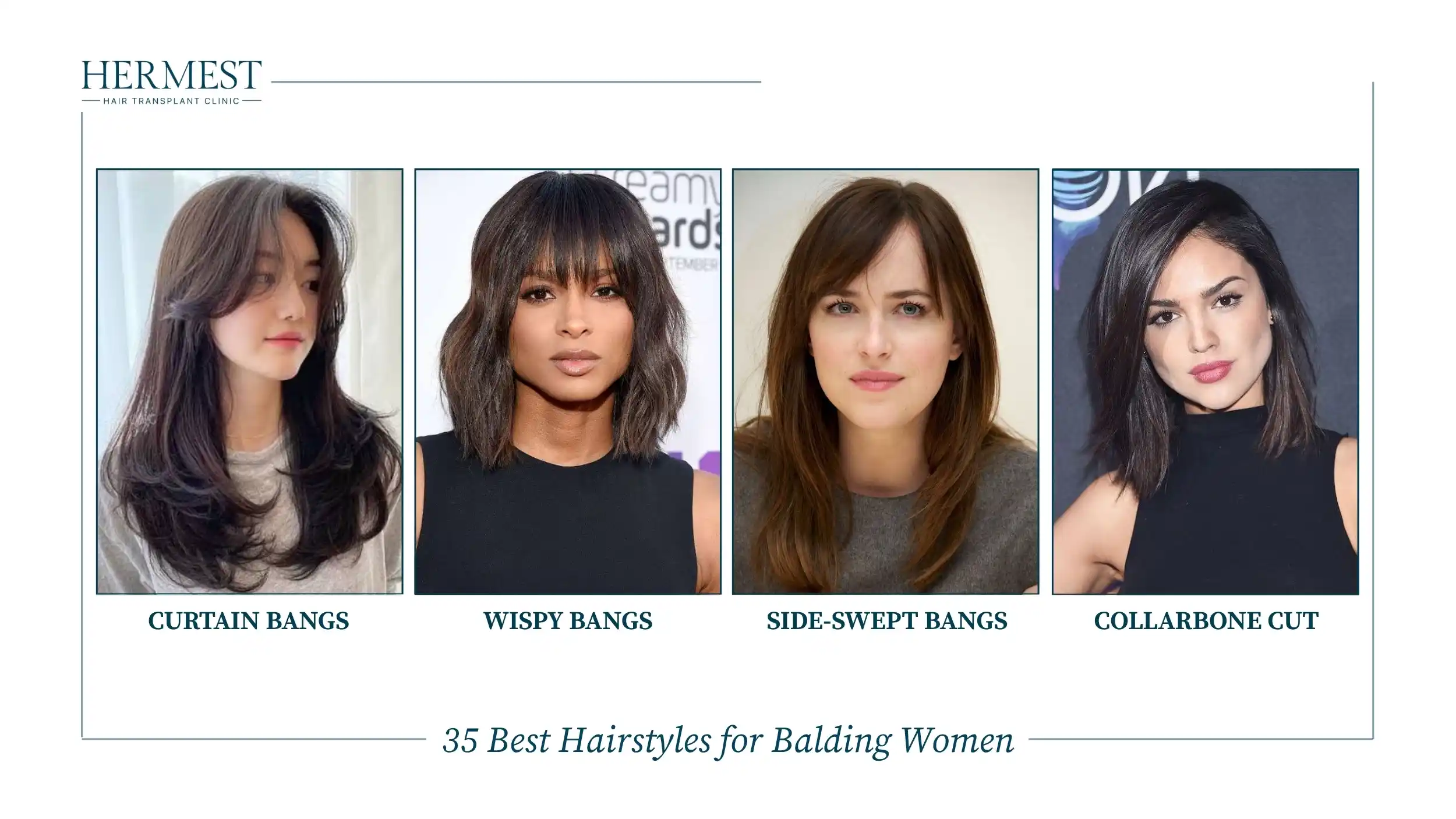 Curtain Bangs, Wispy Bangs, Side-Swept Bangs, Collarbone Cut