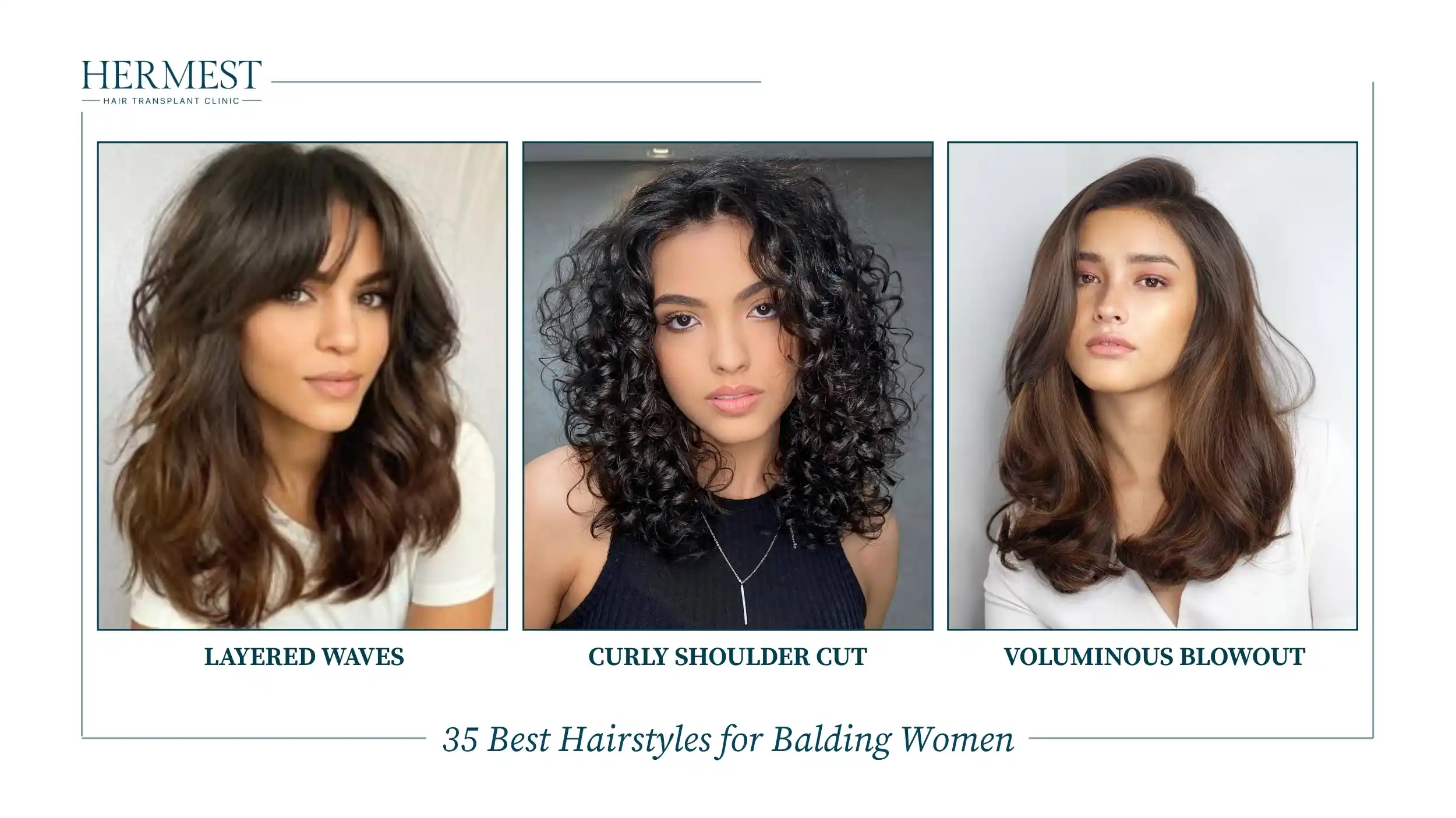Layered Waves, Curly Shoulder Cut, Voluminous Blowout