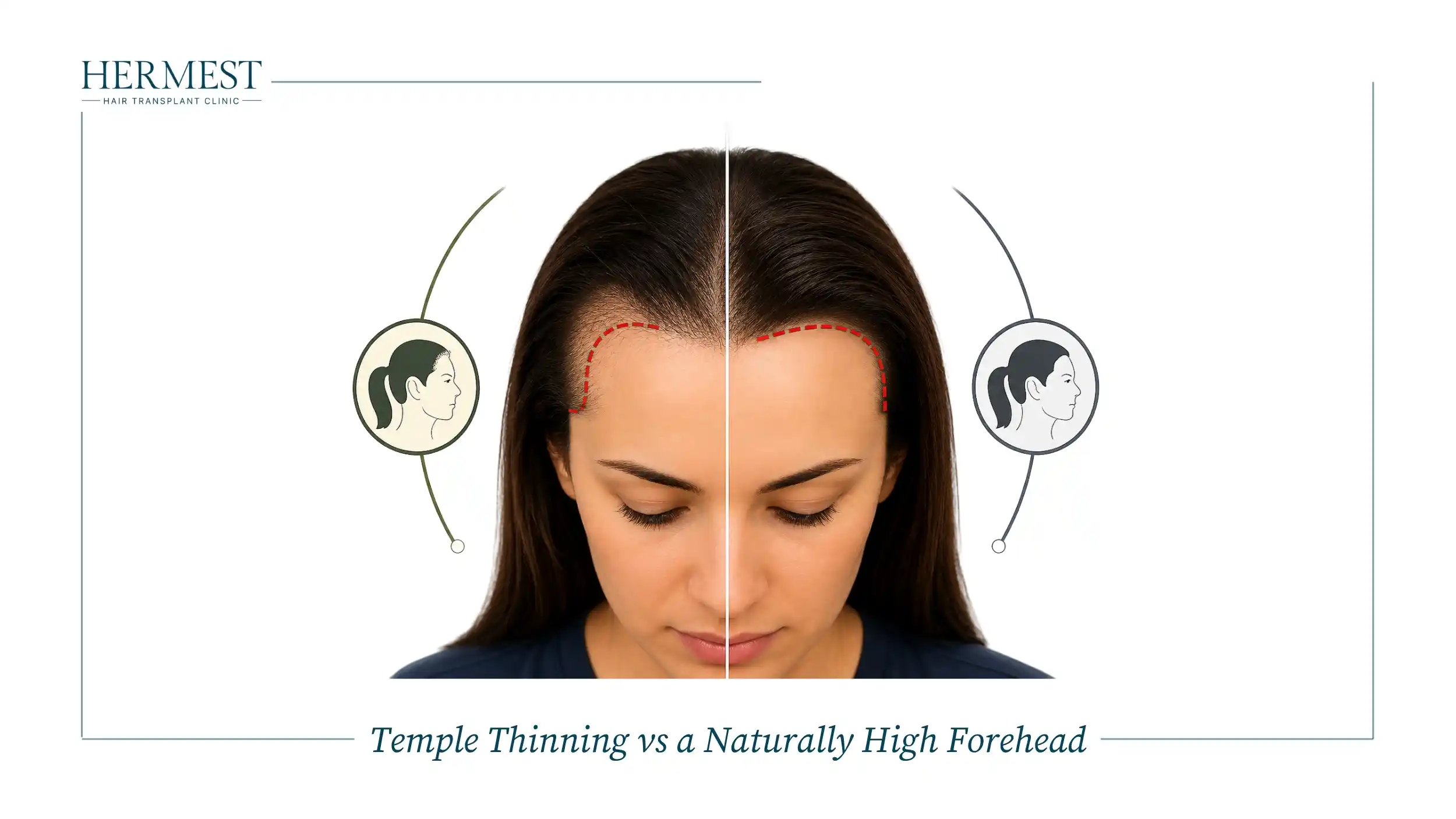 Temple Thinning vs a Naturally High Forehead