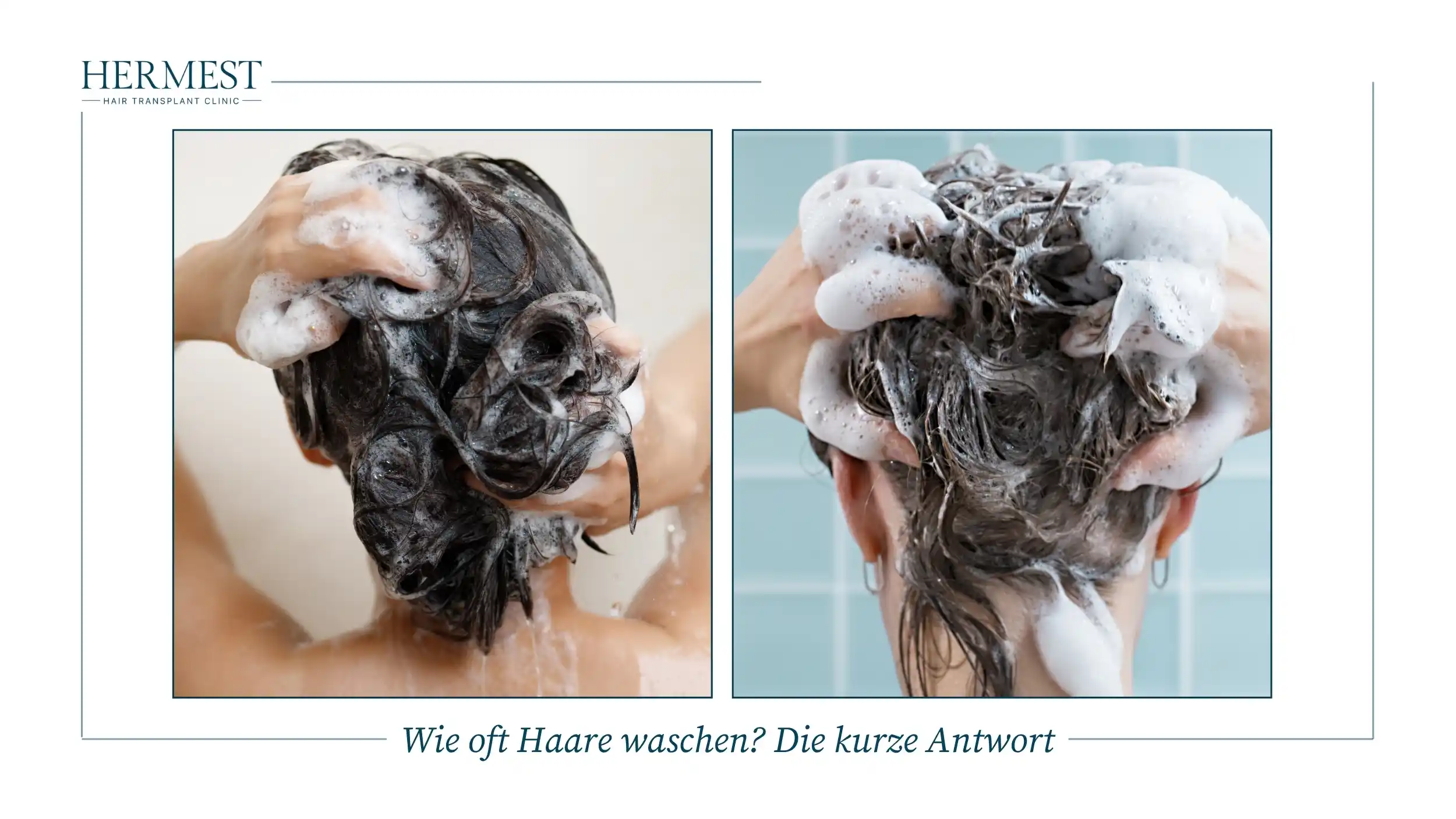 Wie oft Haare waschen? Zwei Frauen massieren Shampoo in Kopfhaut und Haar ein