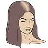 Illustration : type Ludwig 1, légère perte de cheveux au niveau de la raie chez la femme
